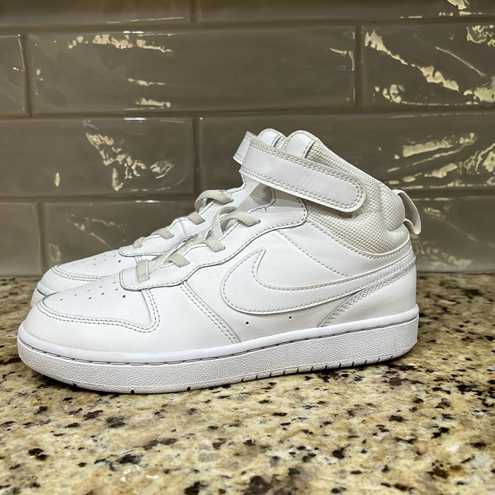 Nike Kids All-White High-Top Sneakers